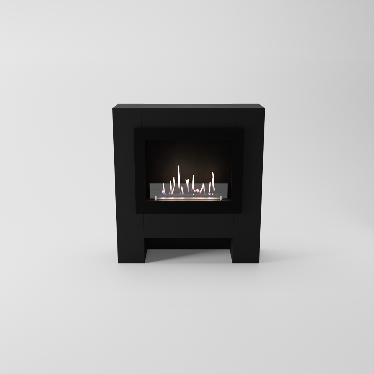 Glow Fire Harstad RW Ethanol Kamin, Standkamin Schwarz, Bioethanolkamin, Ethanolofen