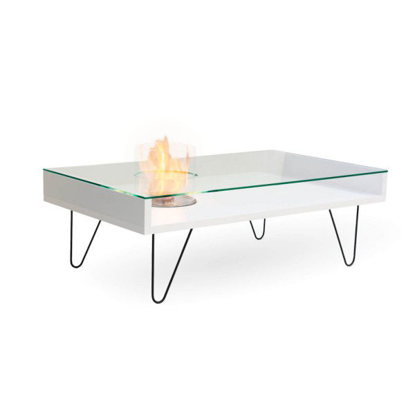 Planika Fire Coffee Table MDF Ethanolkamin weiß