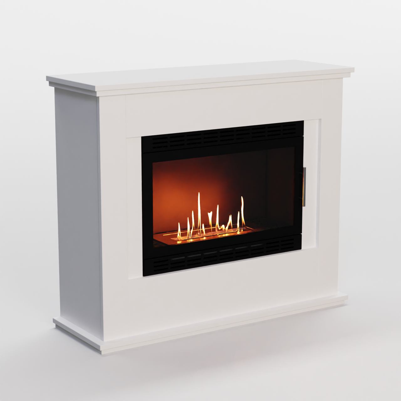 Glow Fire Skien XL Vision Ethanol Kamin Weiß, Standkamin, Bioethanolkamin, Ethanolofen