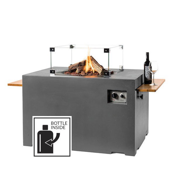 Happy Cocooning rechteckiger Lounge-Feuertisch Betonlook