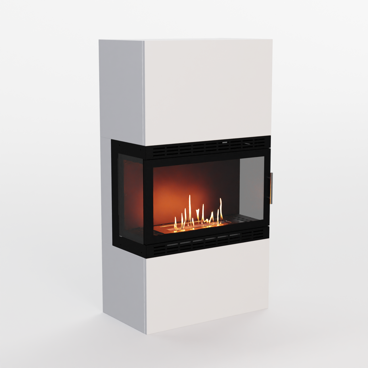 Glow Fire Lillesand Hoch XL Vision Ethanol Kamin Weiss, Standkamin, Bioethanolkamin, Ethanolofen