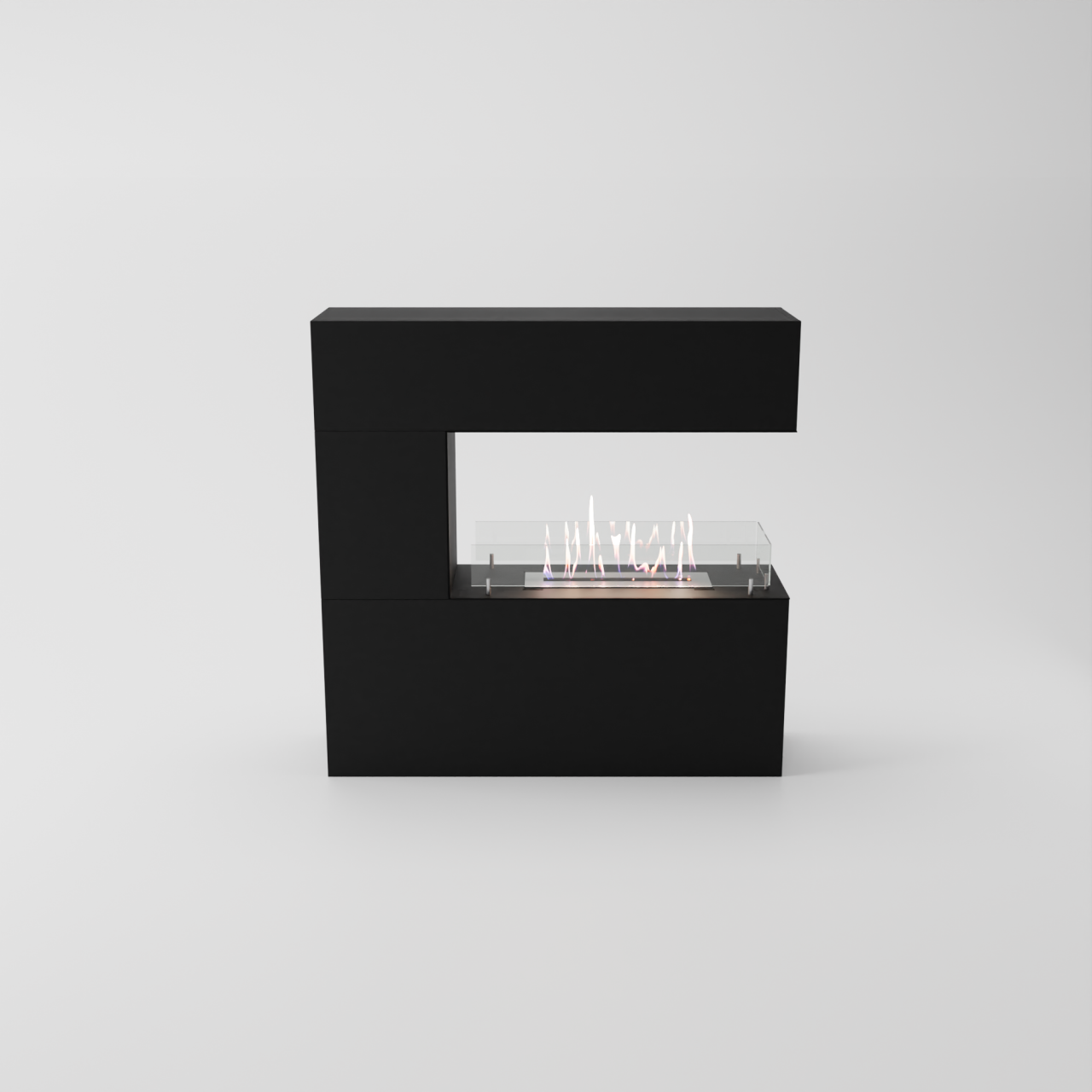 Glow Fire Oakland Ethanol Kamin Schwarz, Standkamin, Bioethanolkamin, Ethanolofen