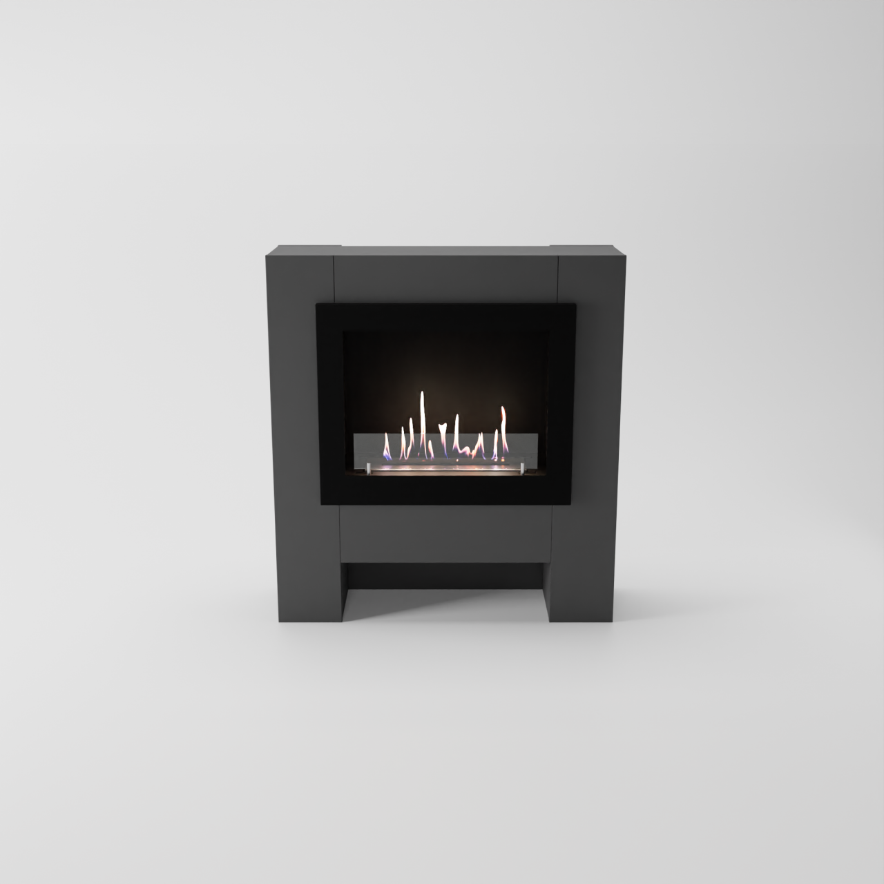 Glow Fire Harstad RW Ethanol Kamin, Standkamin Grau, Bioethanolkamin, Ethanolofen