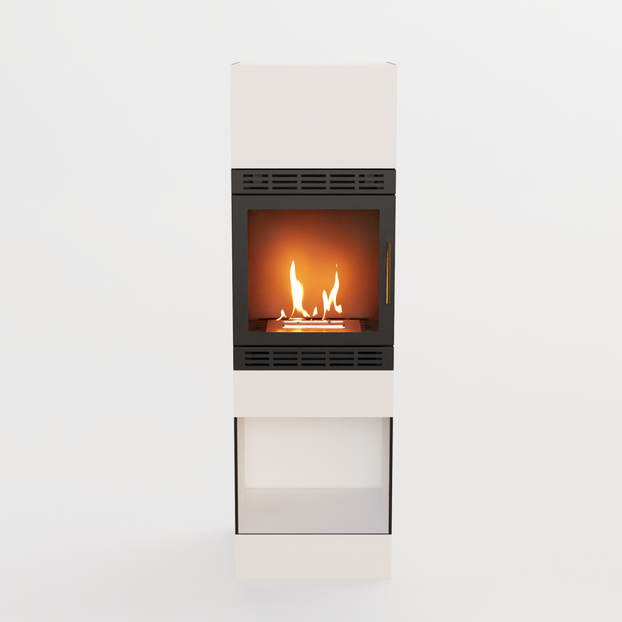 Glow Fire Lillesand Vision Ethanol Kamin Weiß, Standkamin, Bioethanolkamin, Ethanolofen, Gartenkamin