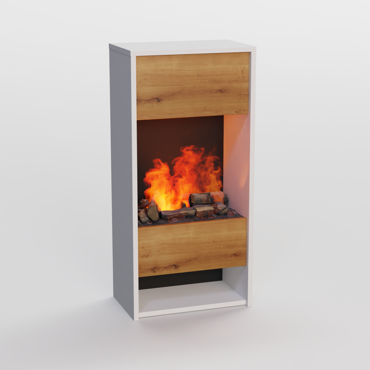 Glow Fire OGF3 Weiß Elektrokamin mit Wasserdampf, Standkamin modern, Elektrischer Dekokamin