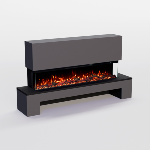 Glow Fire Cobalt mit Holzfach Standkamin Elektrokamin