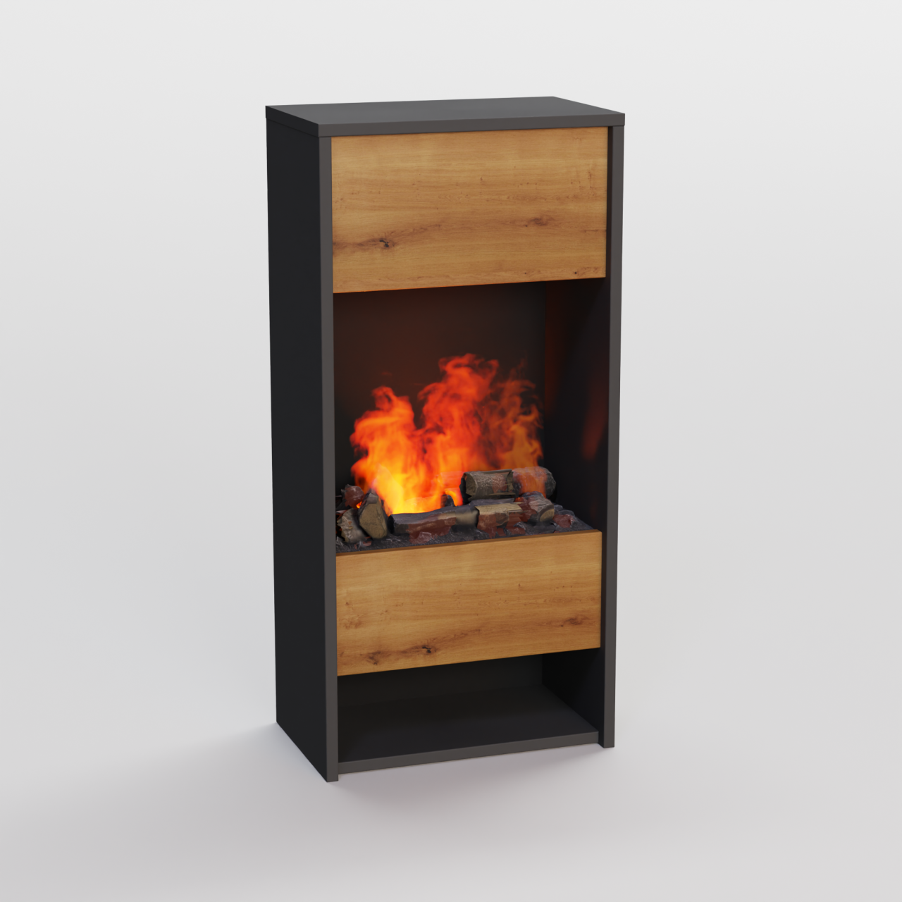 Glow Fire OGF3 Weiß Elektrokamin mit Wasserdampf, Standkamin modern, Elektrischer Dekokamin