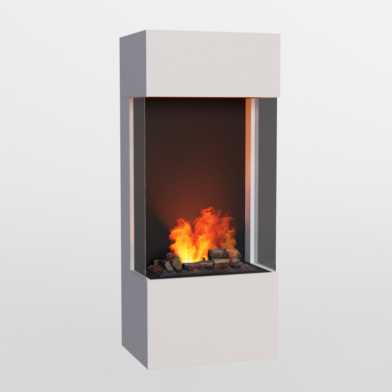 Glow Fire OGF4 Weiß Elektrokamin mit Wasserdampf, Wandkamin modern, Elektrischer Dekokamin