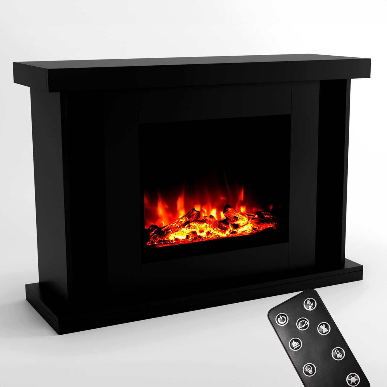 Glow Fire Tarvos Elektrokamin, Standkamin, Elektrischer Standkamin mit Heizung, Dekokamin