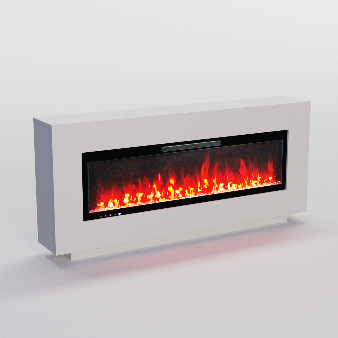 Glow Fire Demeter Weiß Elektrokamin, Standkamin, Elektrischer Standkamin mit Heizung, Dekokamin