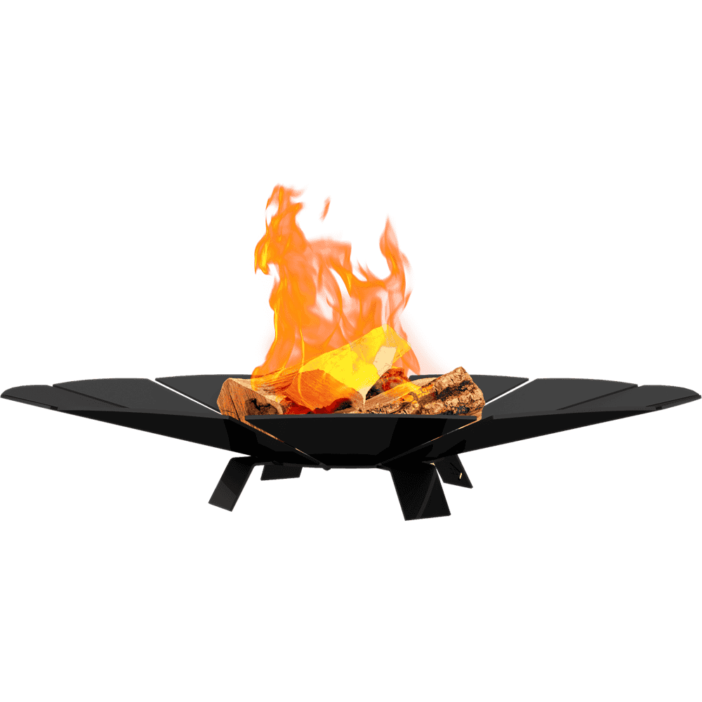 Kratki Sunny Feuerstelle in Schwarz aus Stahl