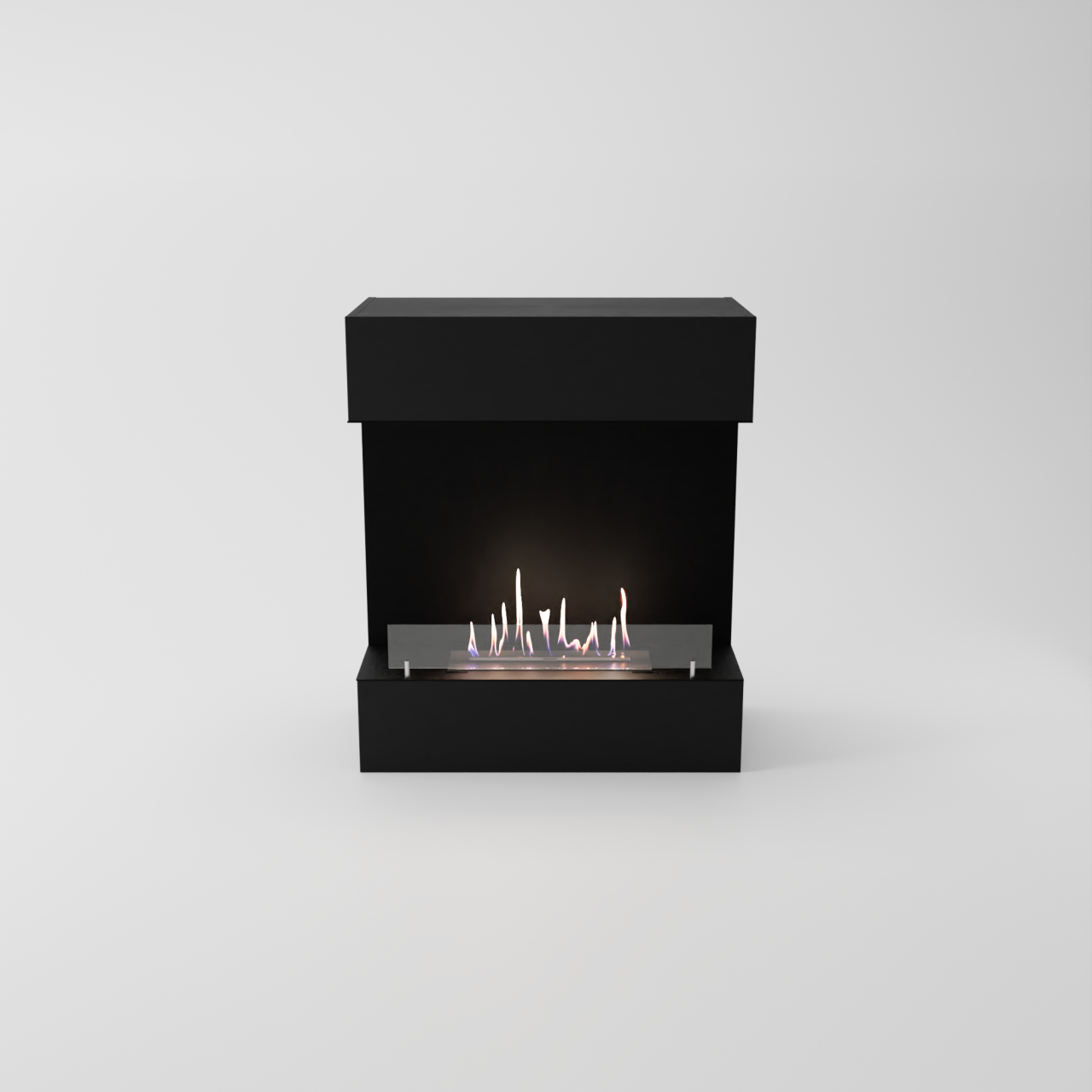 Glow Fire Kongsberg Ethanol Kamin, Standkamin Schwarz, Bioethanolkamin, Ethanolofen