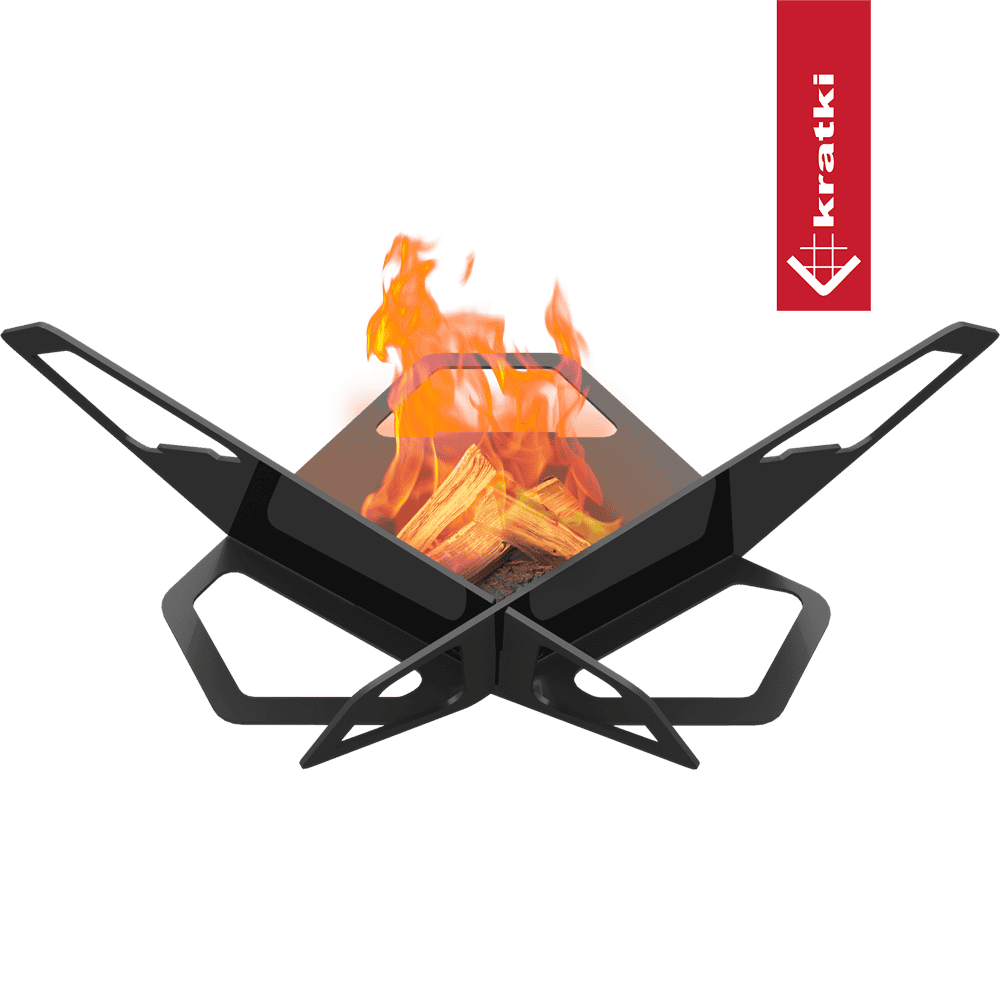 Kratki Pit Feuerstelle in Schwarz aus Stahl