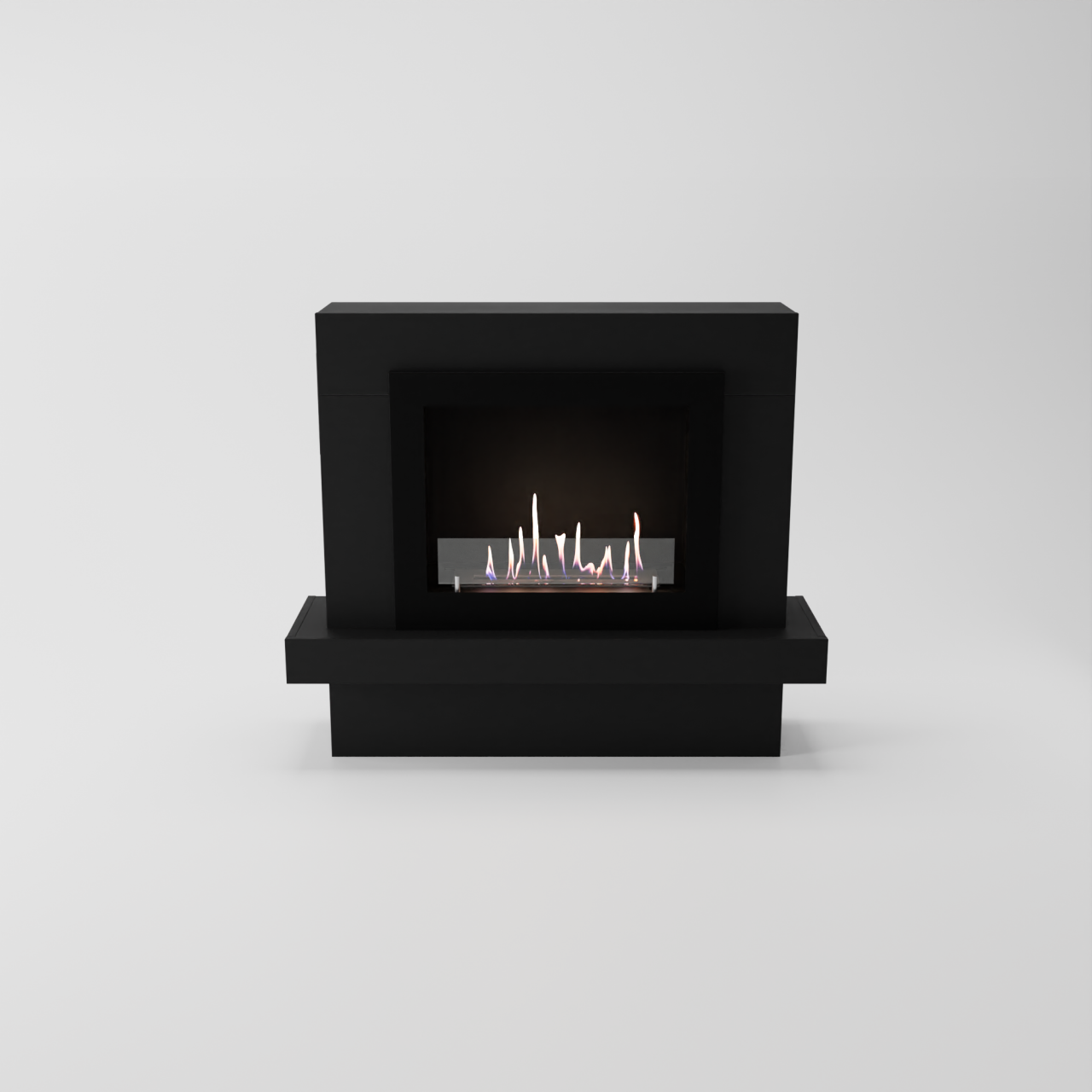 Glow Fire Larvik Ethanol Kamin, Standkamin Schwarz, Bioethanolkamin, Ethanolofen