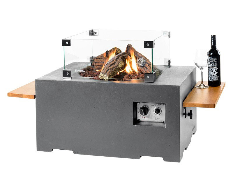 Happy Cocooning rechteckiger Feuertisch klein Betonlook