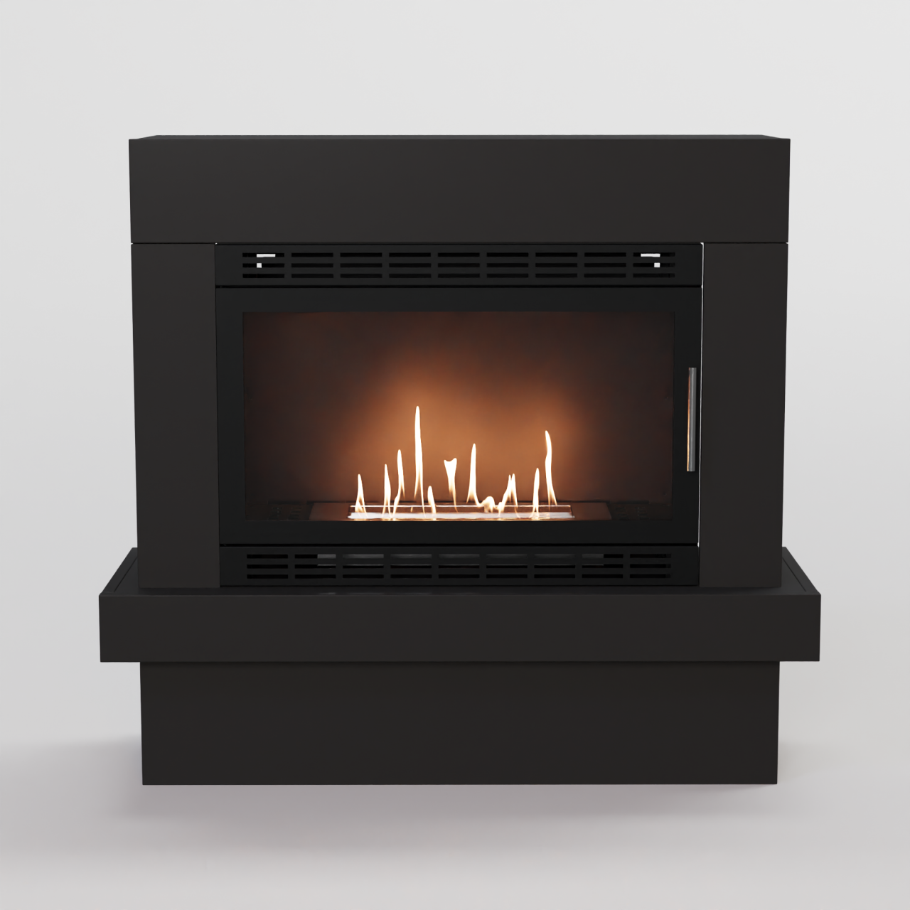 Glow Fire Larvik XL Vision Ethanol Kamin Schwarz, Standkamin, Bioethanolkamin, Ethanolofen