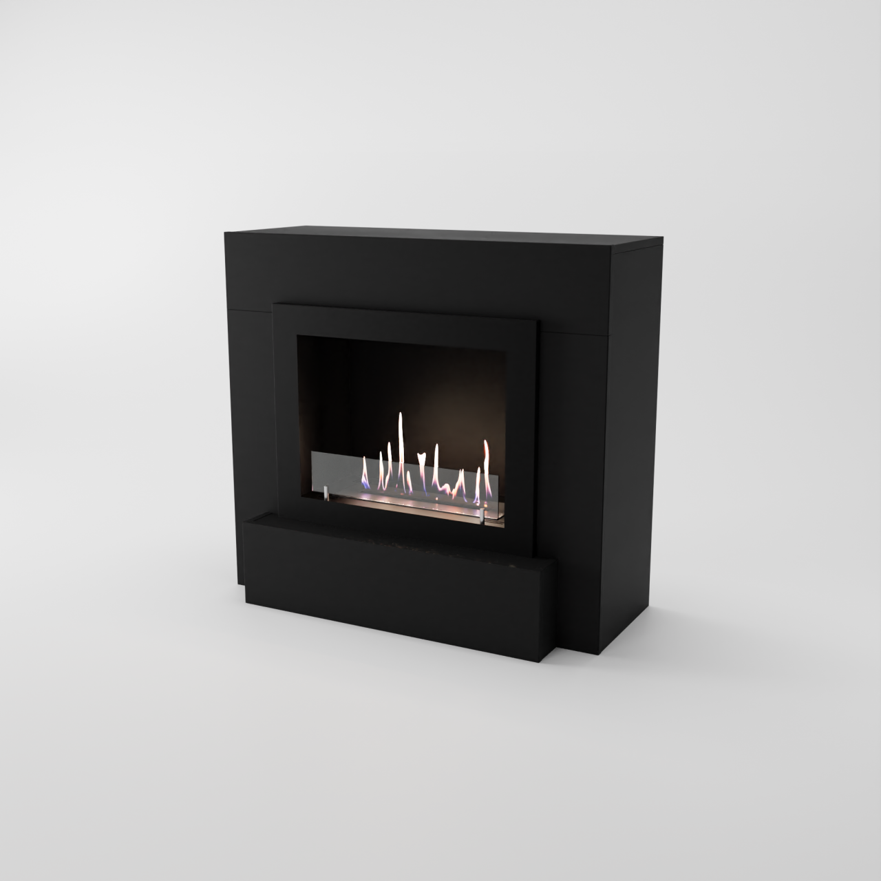Glow Fire Odda Ethanol Kamin, Standkamin Schwarz, Bioethanolkamin, Ethanolofen