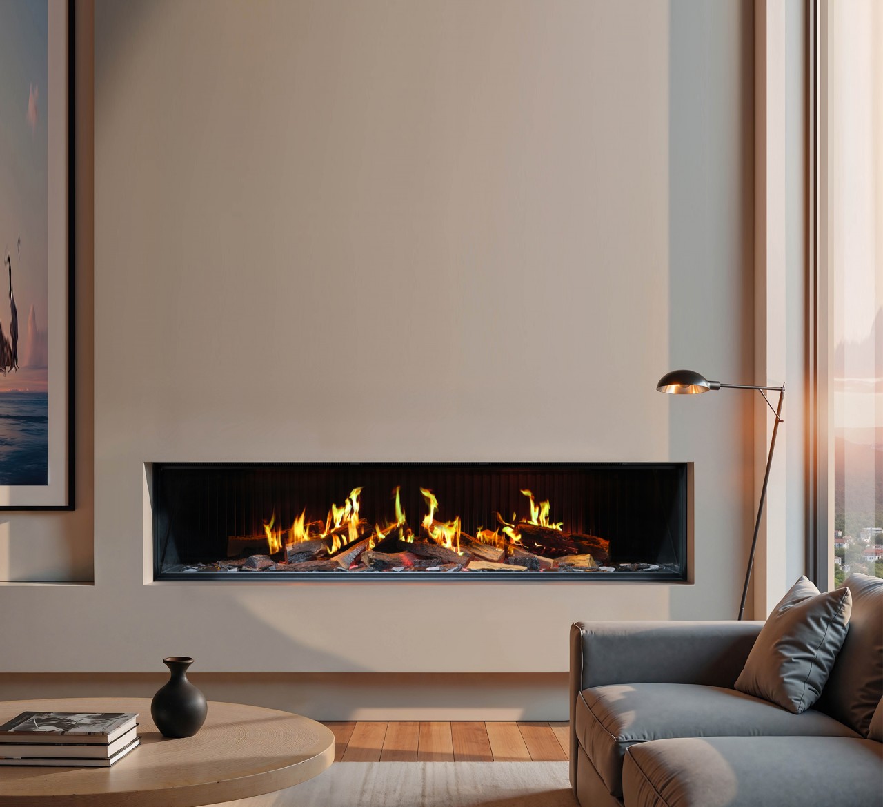 Trimline iX18 Solus Elektrokamin , Elektrokamineinsatz mit Heizung, Standkamin modern, Elektrischer Dekokamin