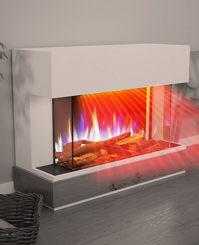 LED-Kamin Glow Fire Curie mit Heizung 1500 Watt – Stromkosten ca. 0,31 Euro pro Stunde