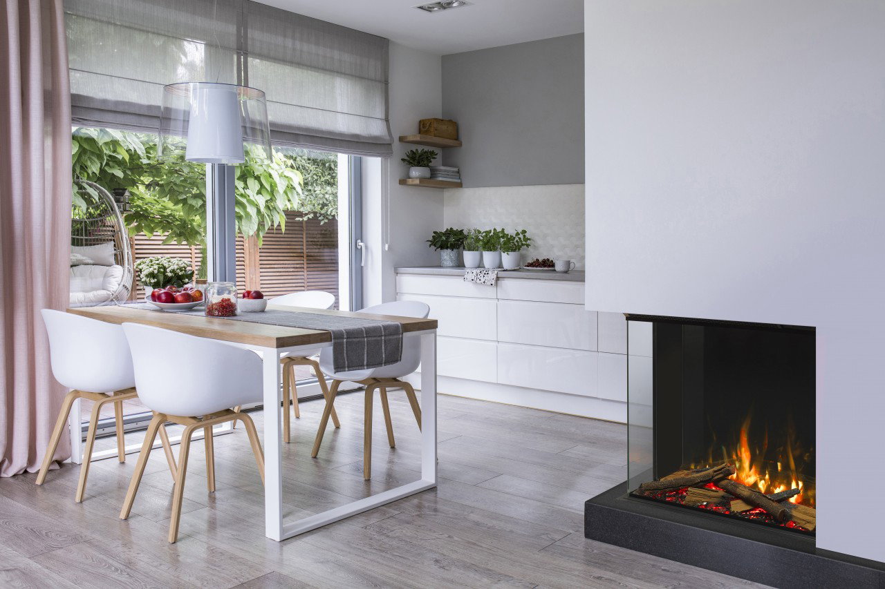 Trimline E75 Solus Elektrokamin , Elektrokamineinsatz mit Heizung, Standkamin modern, Elektrischer Dekokamin
