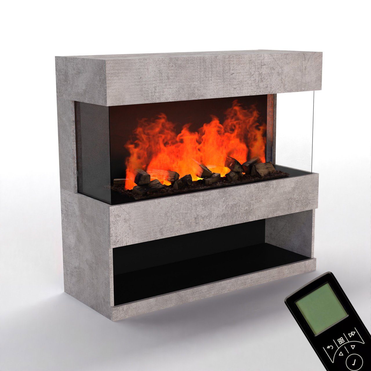 Glow Fire OGF2 1000 Weiß Elektrokamin mit Wasserdampf, Standkamin modern, Elektrischer Dekokamin