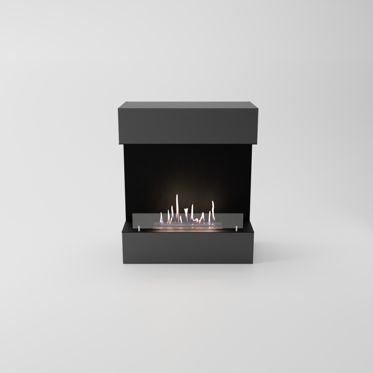 Glow Fire Kongsberg Ethanol Kamin, Standkamin Grau, Bioethanolkamin, Ethanolofen