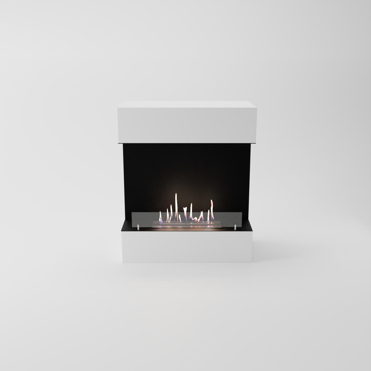 Glow Fire Kongsberg Ethanol Kamin Weiß, Standkamin, Bioethanolkamin, Ethanolofen
