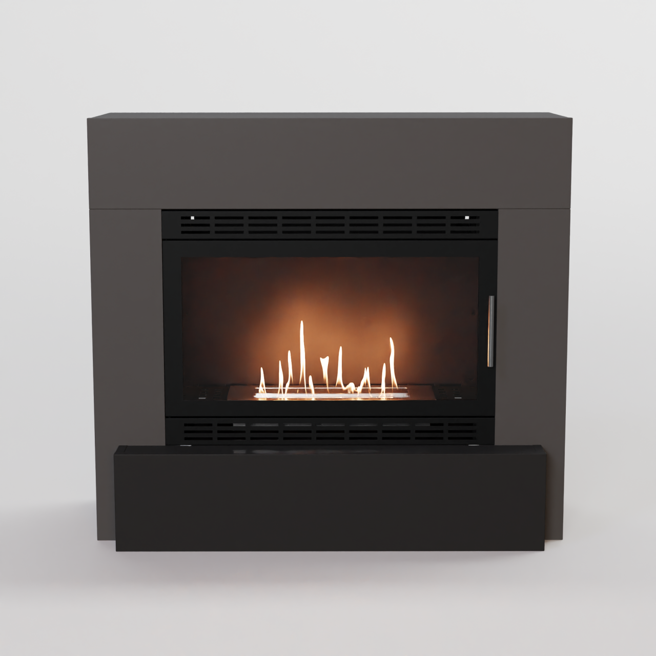 Glow Fire Odda XL Vision Ethanol Kamin Grau, Standkamin, Bioethanolkamin, Ethanolofen