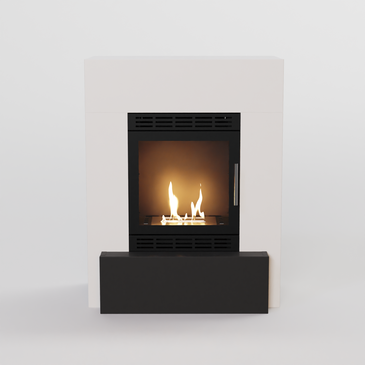 Glow Fire Odda Vision Ethanol Kamin Weiß, Standkamin, Bioethanolkamin, Ethanolofen