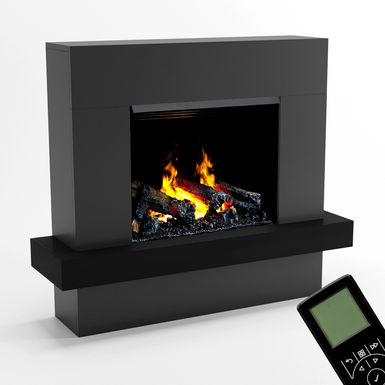 Glow Fire Hera Opti Myst Grau Elektrokamin mit Wasserdampf, Standkamin modern, Elektrischer Dekokamin