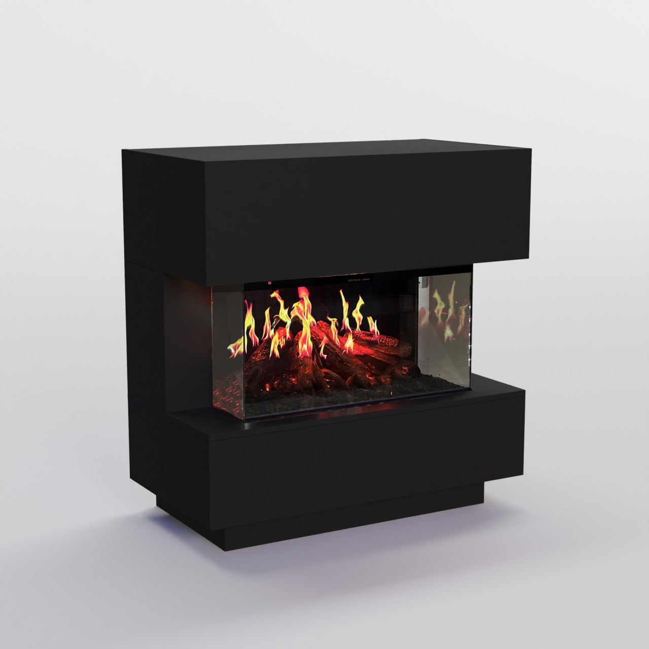 Glow Fire HG1 Hologrammfeuer Schwarz Elektrokamin, Standkamin modern, Elektrischer Dekokamin