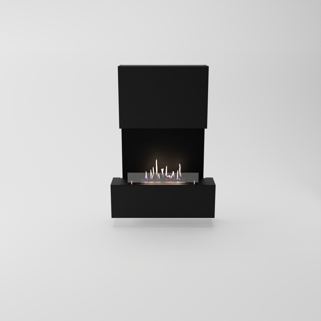Glow Fire Levanger Ethanol Kamin, Standkamin Schwarz, Bioethanolkamin, Ethanolofen