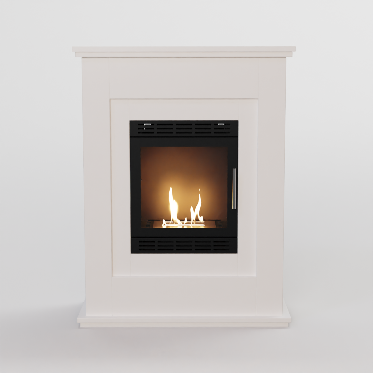 Glow Fire Skien Vision Ethanol Kamin Weiß, Standkamin, Bioethanolkamin, Ethanolofen