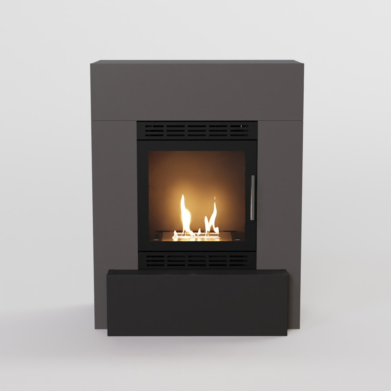 Glow Fire Odda Vision Ethanol Kamin Grau, Standkamin, Bioethanolkamin, Ethanolofen