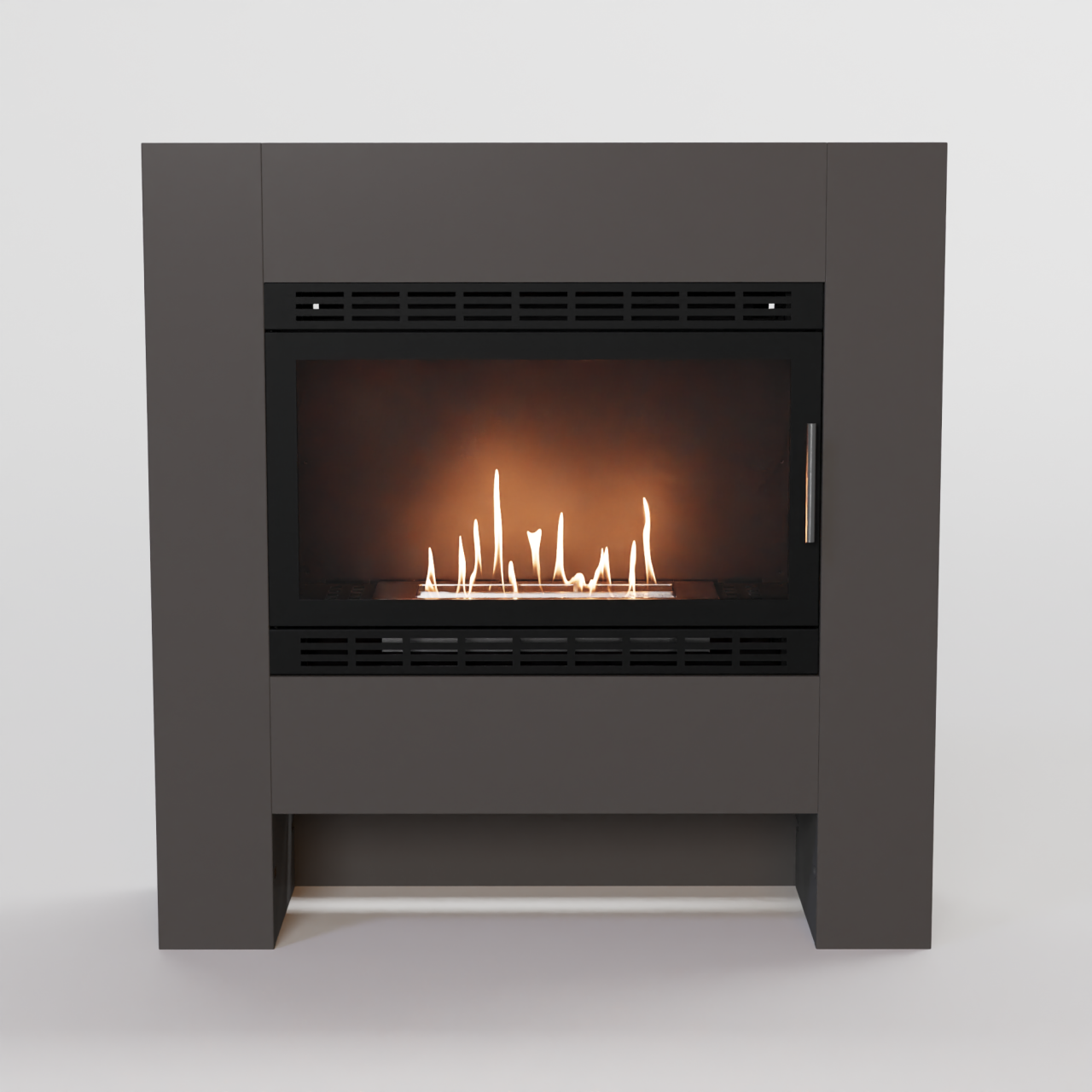 Glow Fire Harstad XL Vision Ethanol Kamin Grau, Standkamin, Bioethanolkamin, Ethanolofen