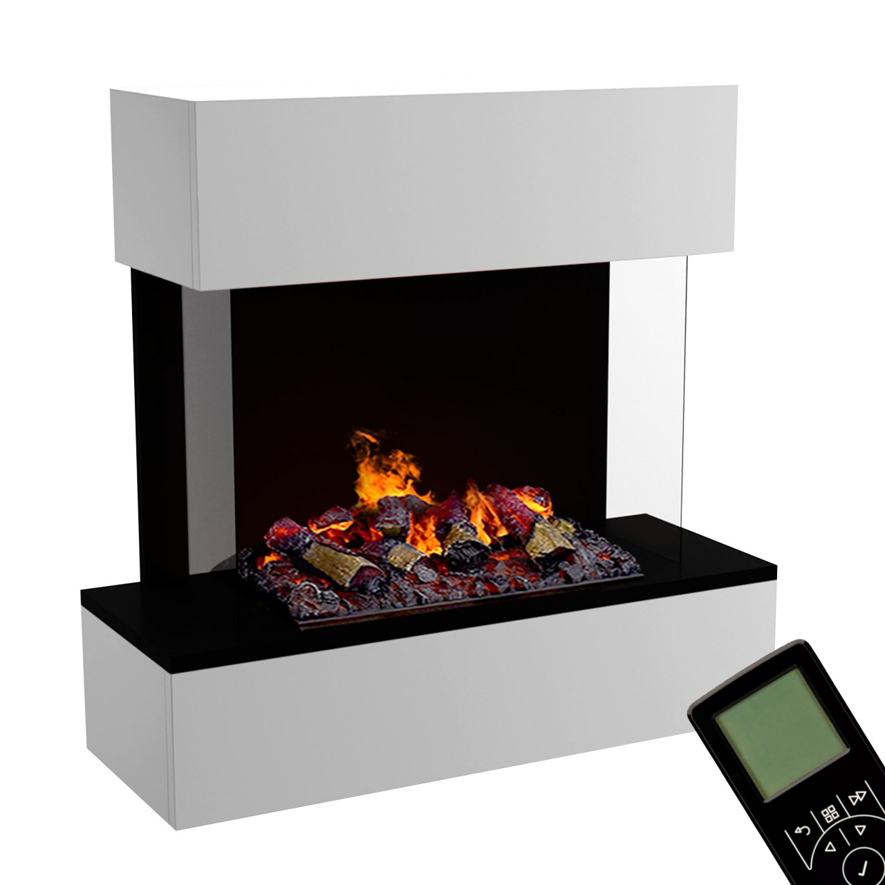 Glow Fire Hölderlin Sims Elektrokamin Opti-Myst Cassette 500 mit Holzdekoration