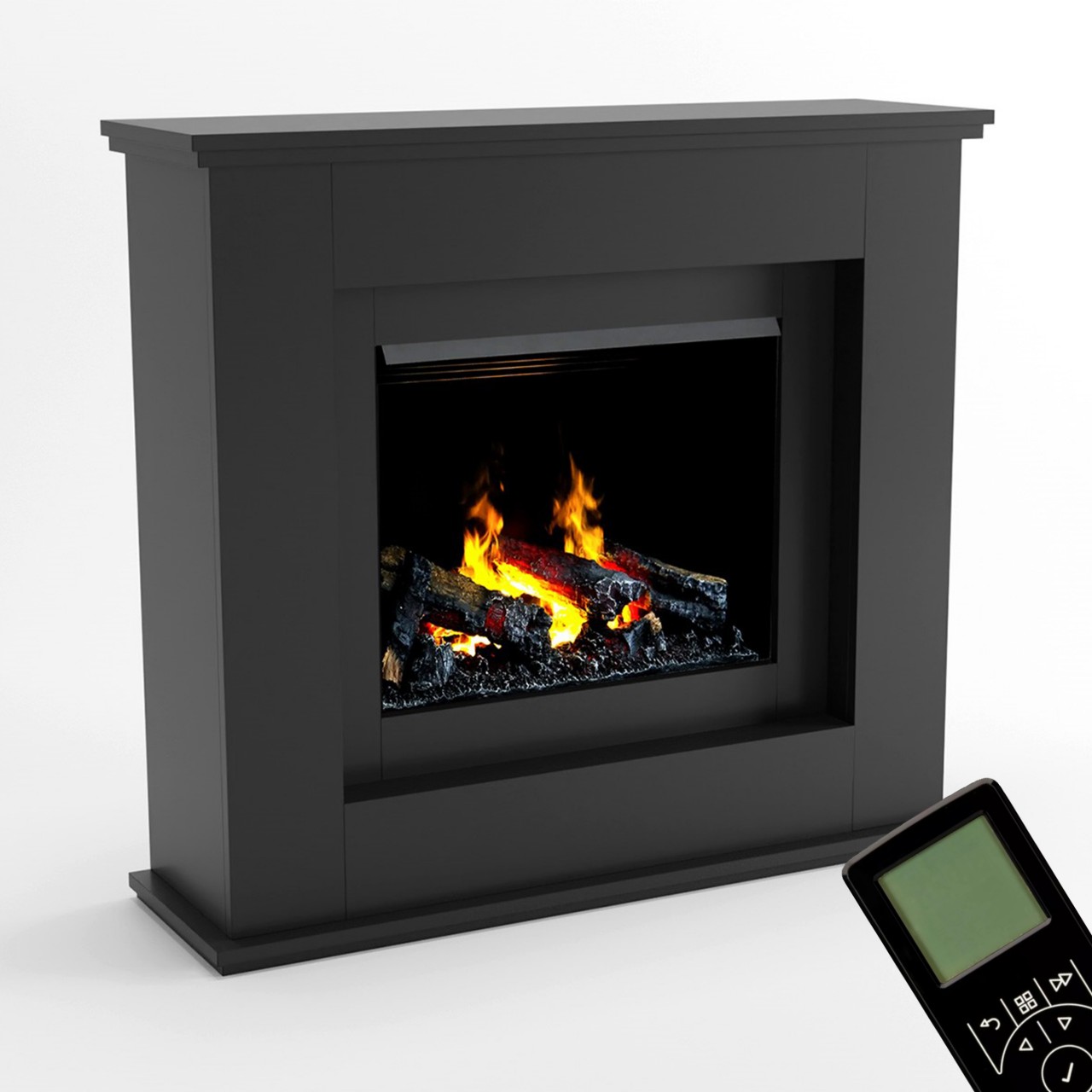 Glow Fire Athene Opti Myst Grau Elektrokamin mit Wasserdampf, Standkamin modern, Elektrischer Dekokamin