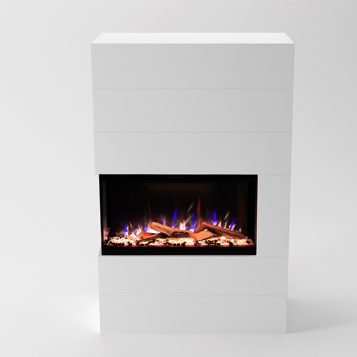Glow Fire Portia Weiß Elektrokamin, Standkamin, Elektrischer Standkamin mit Heizung, Dekokamin
