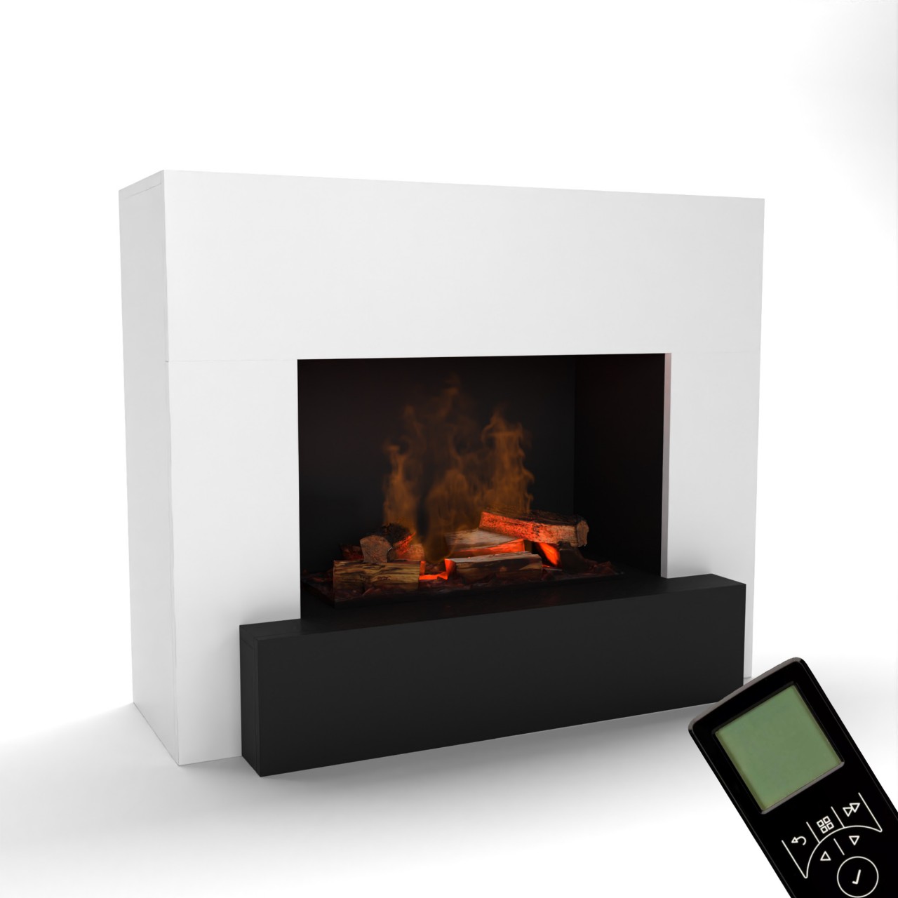 Glow Fire Hauptmann Elektrokamin OMC 600 mit Deluxe Echtholzdekoration