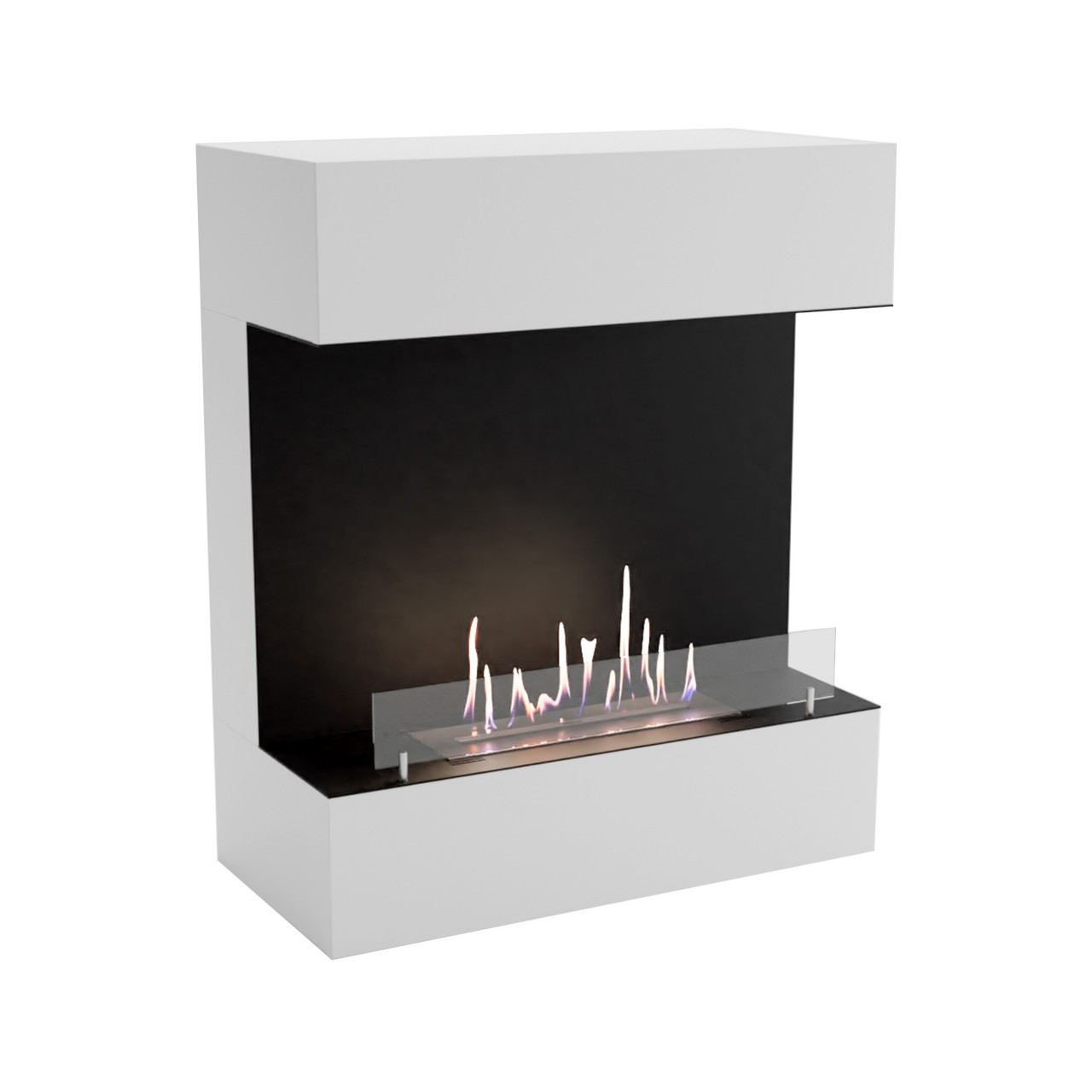 Glow Fire Kongsberg Wall Ethanol Kamin Weiß, Standkamin, Bioethanolkamin, Ethanolofen