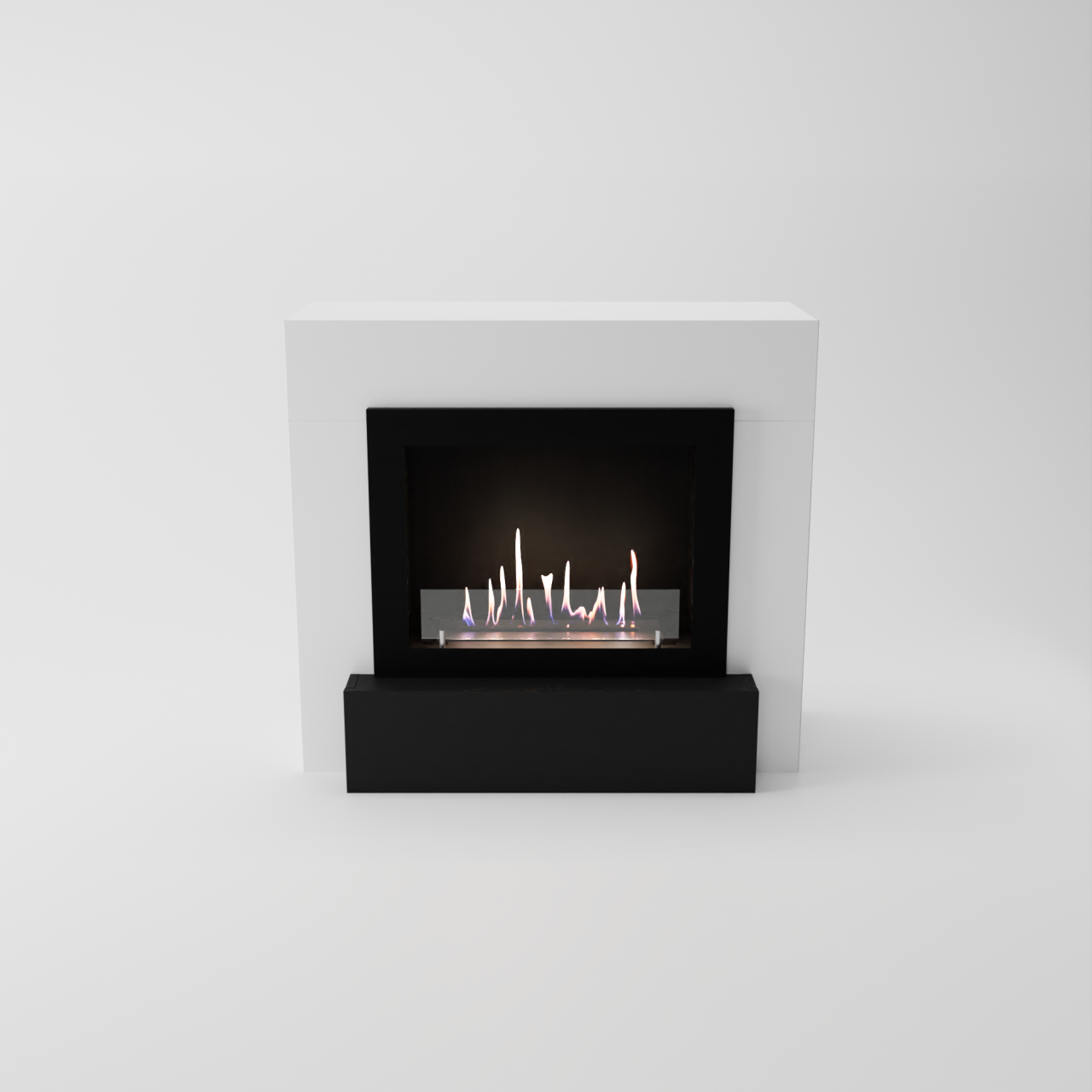 Glow Fire Odda Ethanol Kamin Weiß, Standkamin, Bioethanolkamin, Ethanolofen