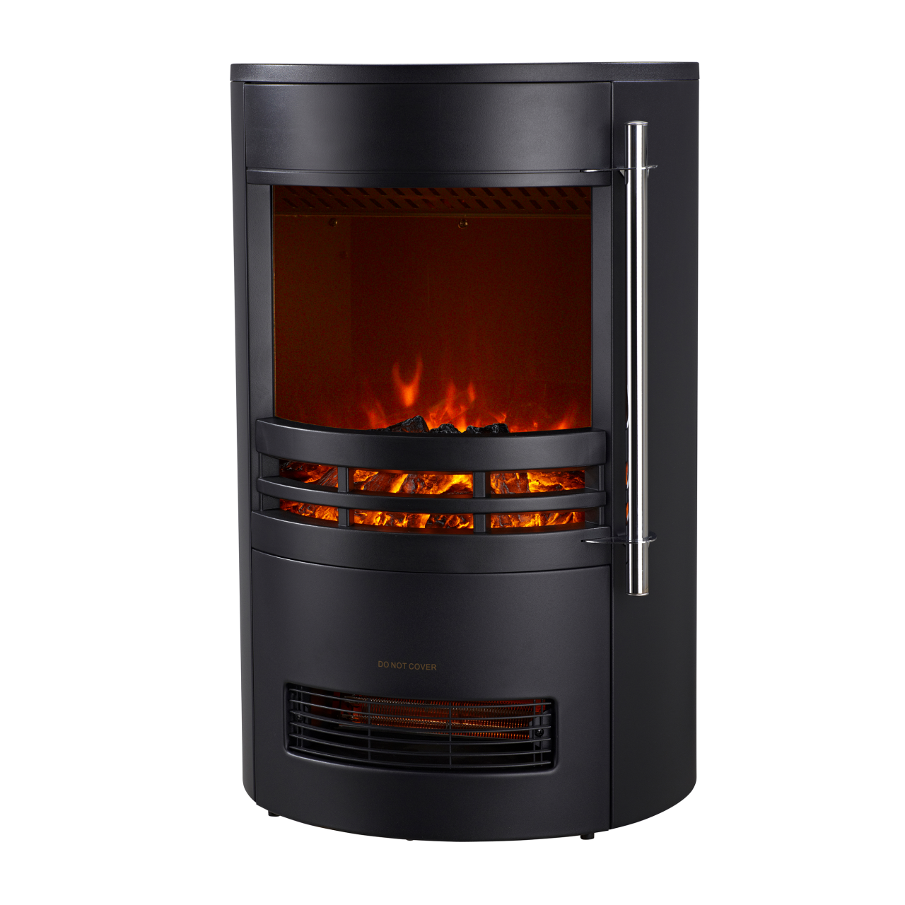 Glow Fire Focus Schwarz Elektrokamin, Standkamin, Elektrischer Standkamin mit Heizung, Dekokamin