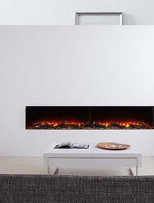 British Fires New Forest Elektrokamin , Elektrokamineinsatz mit Heizung, Standkamin modern, Elektrischer Dekokamin