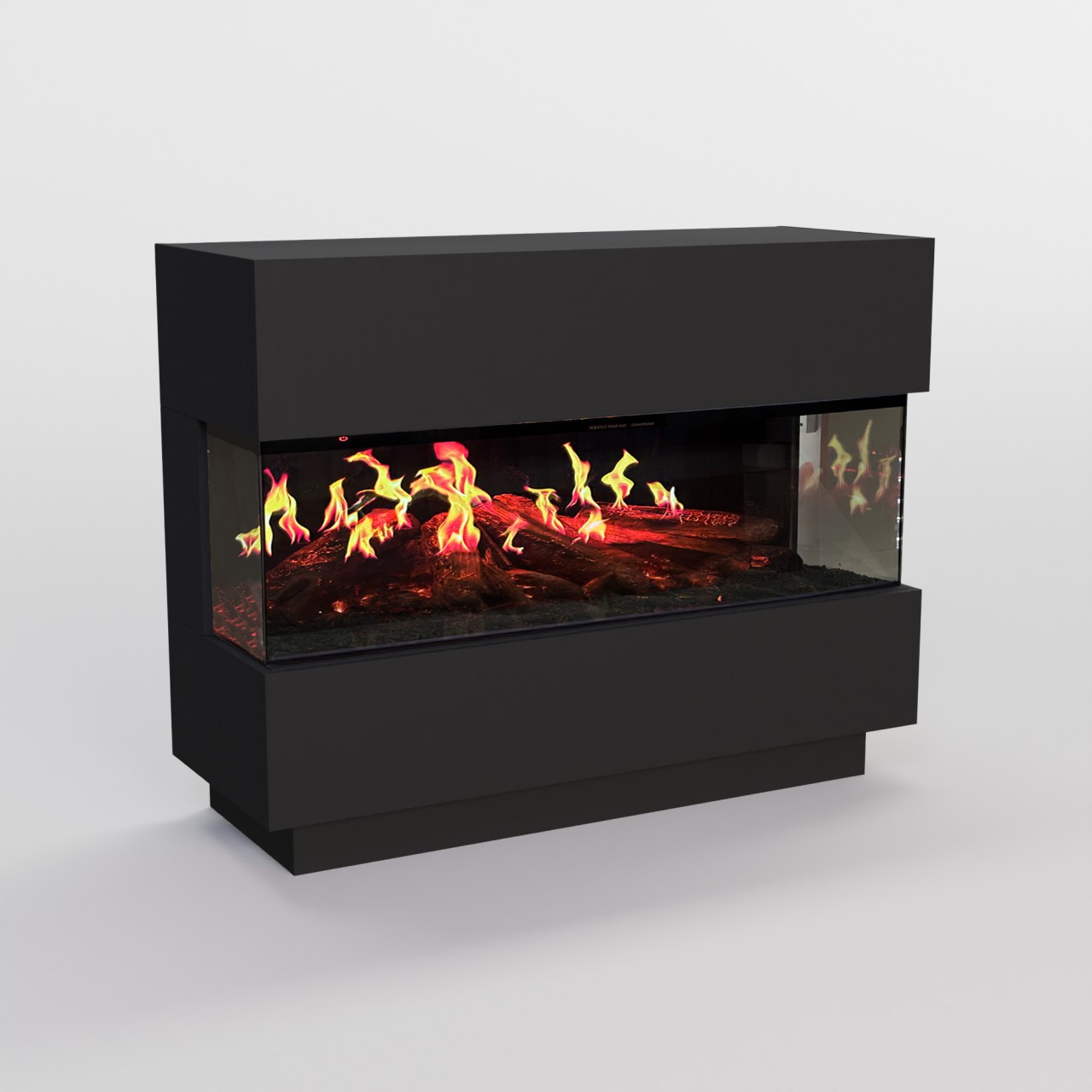Glow Fire HG1 Hologrammfeuer Schwarz Elektrokamin, Standkamin modern, Elektrischer Dekokamin
