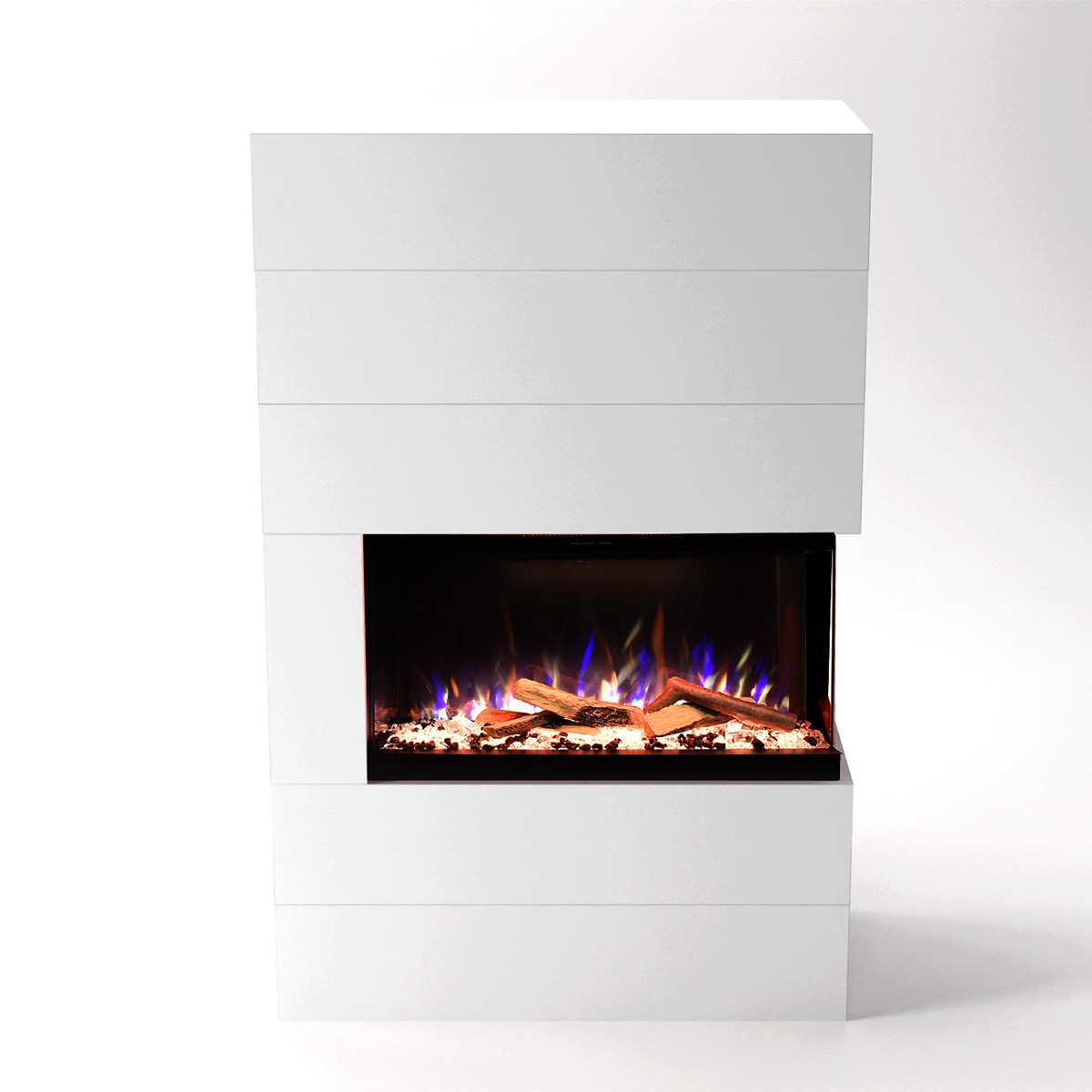 Glow Fire Portia Weiß Elektrokamin, Standkamin, Elektrischer Standkamin mit Heizung, Dekokamin