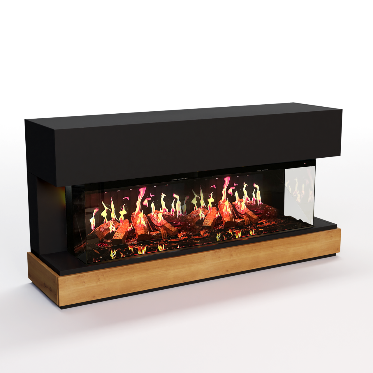 Glow Fire HG5 Hologrammfeuer Schwarz Elektrokamin, Standkamin modern, Elektrischer Dekokamin