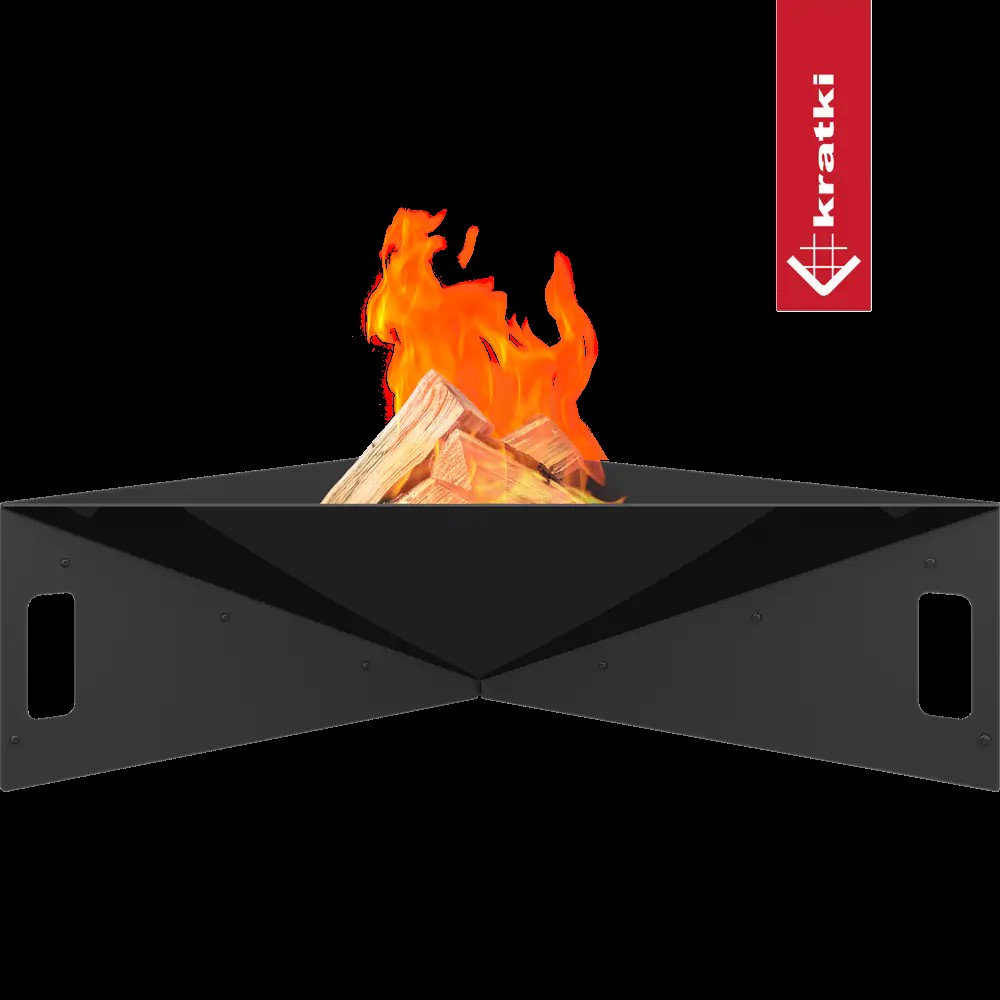 Kratki Pyramid Feuerstelle in Schwarz aus Stahl