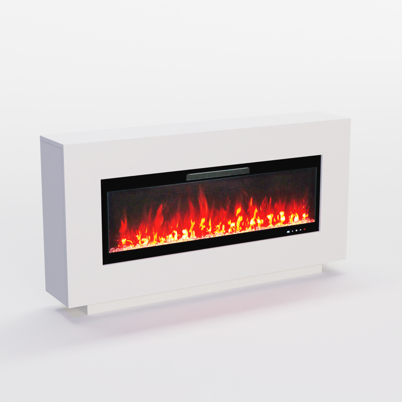 Glow Fire Demeter Weiß Elektrokamin, Standkamin, Elektrischer Standkamin mit Heizung, Dekokamin