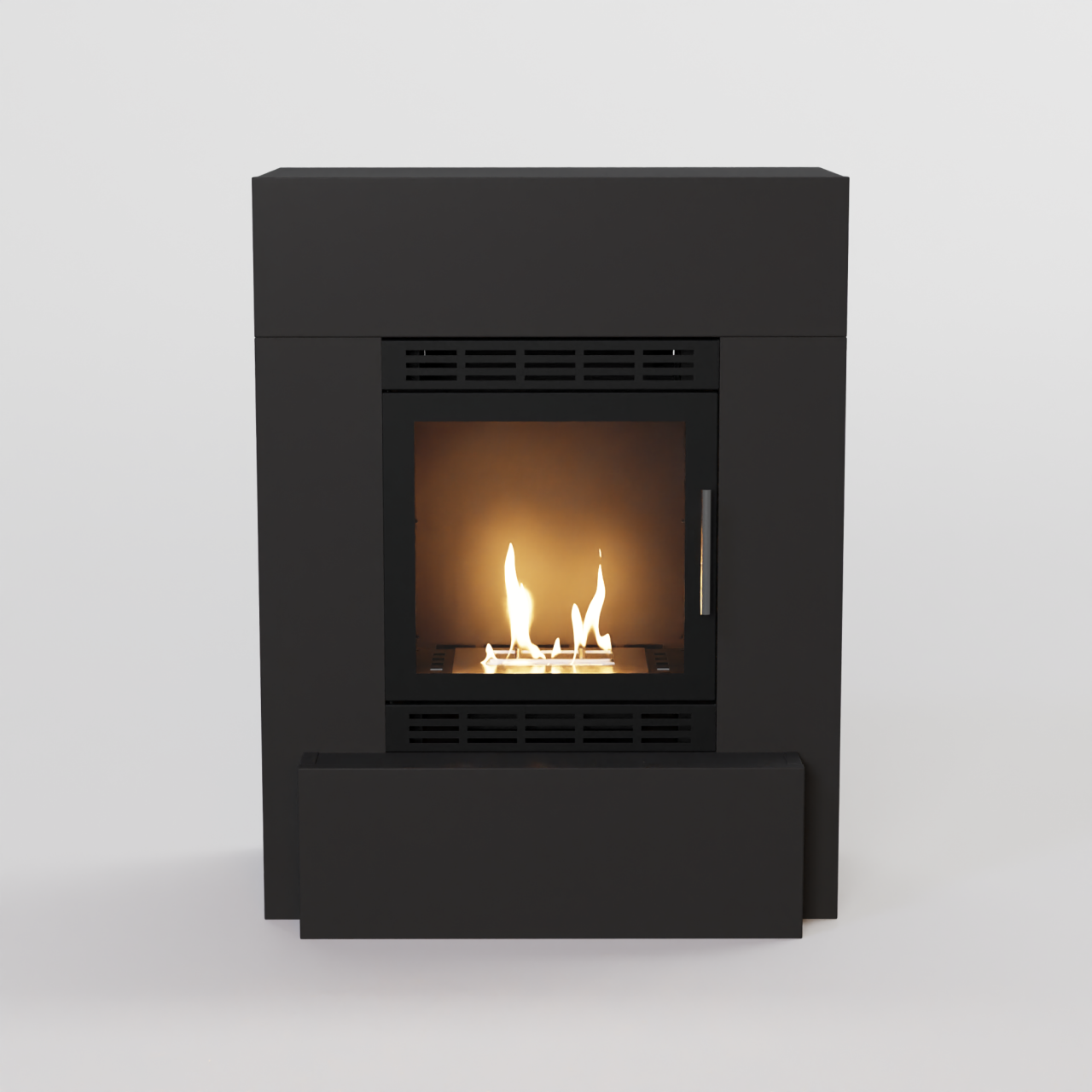 Glow Fire Odda Vision Ethanol Kamin Schwarz, Standkamin, Bioethanolkamin, Ethanolofen