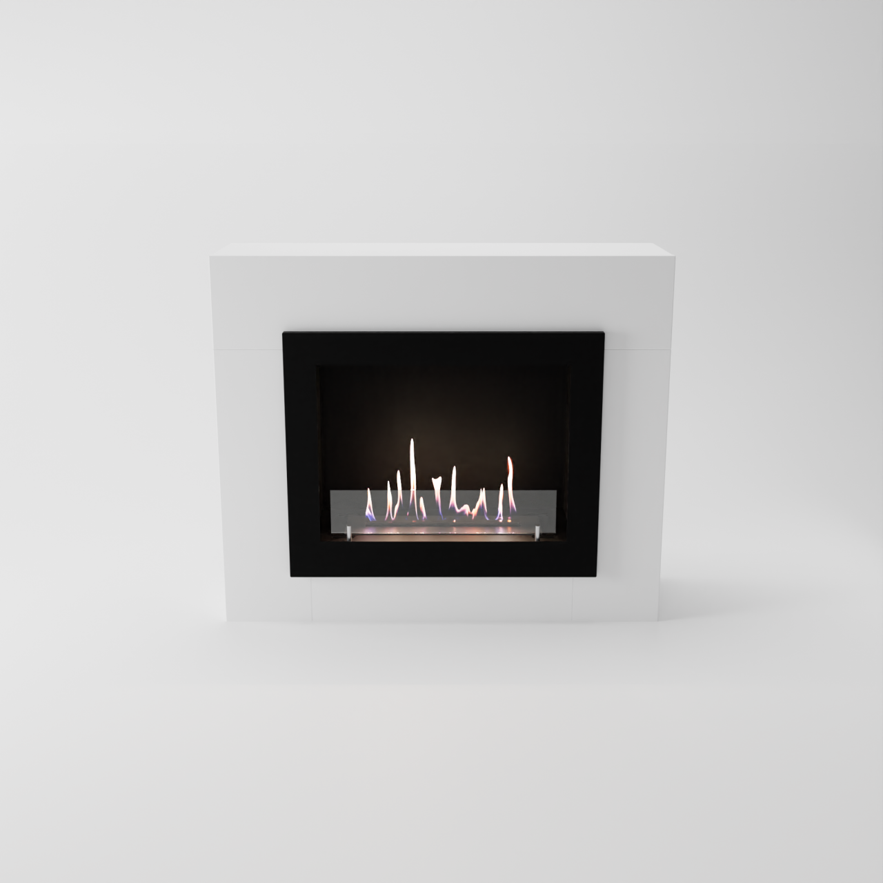 Glow Fire Alta Ethanol Kamin Weiß, Standkamin, Bioethanolkamin, Ethanolofen